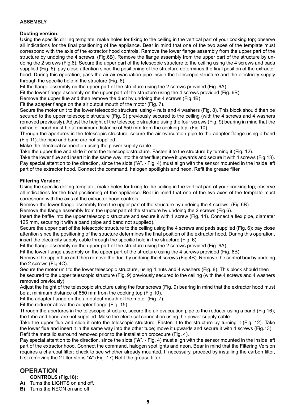 Operation | Best Lipari white User Manual | Page 5 / 28