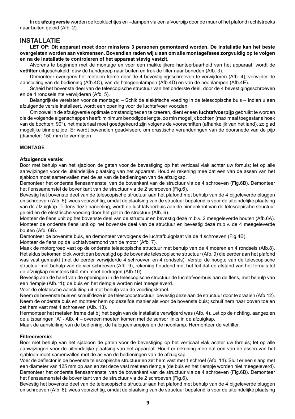 Installatie | Best Lipari white User Manual | Page 9 / 28