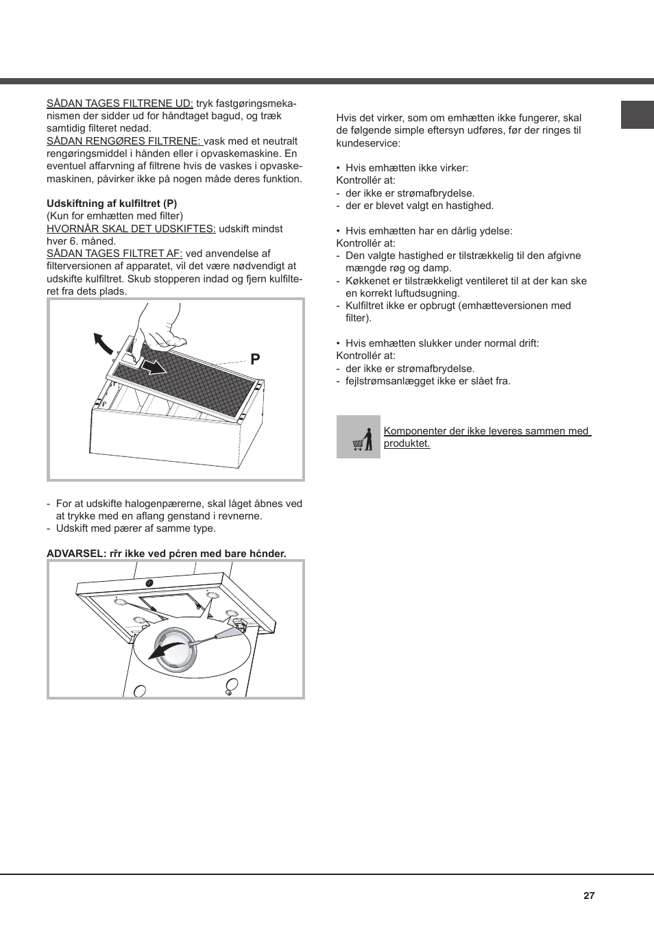 Driftsfejl | Best POLAR User Manual | Page 27 / 40