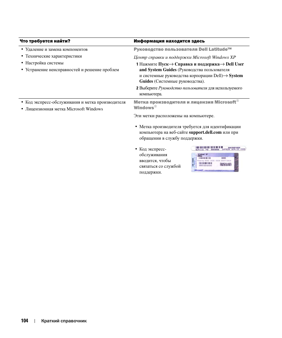 Dell Latitude D520 User Manual | Page 104 / 124