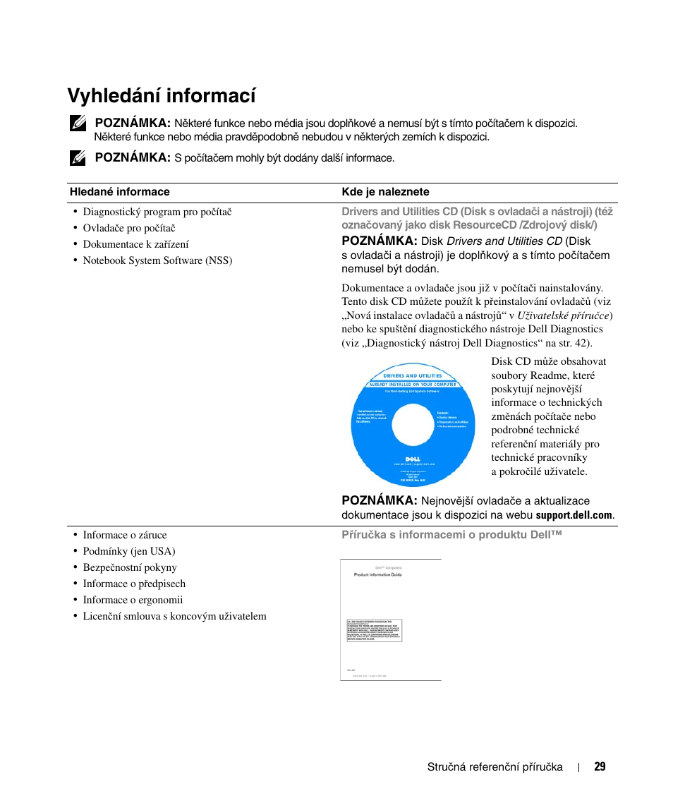 Vyhledání informací | Dell Latitude D520 User Manual | Page 29 / 124