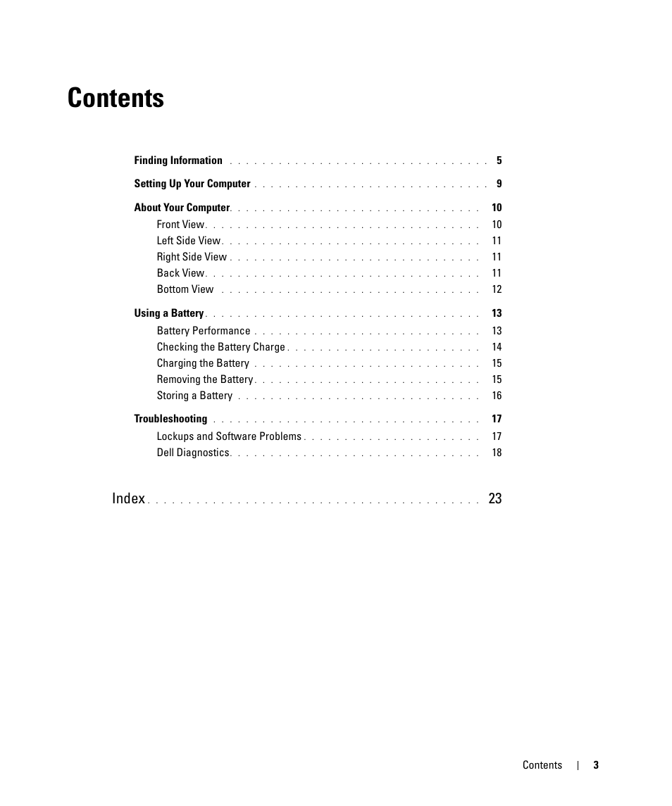 Dell Latitude D520 User Manual | Page 3 / 124