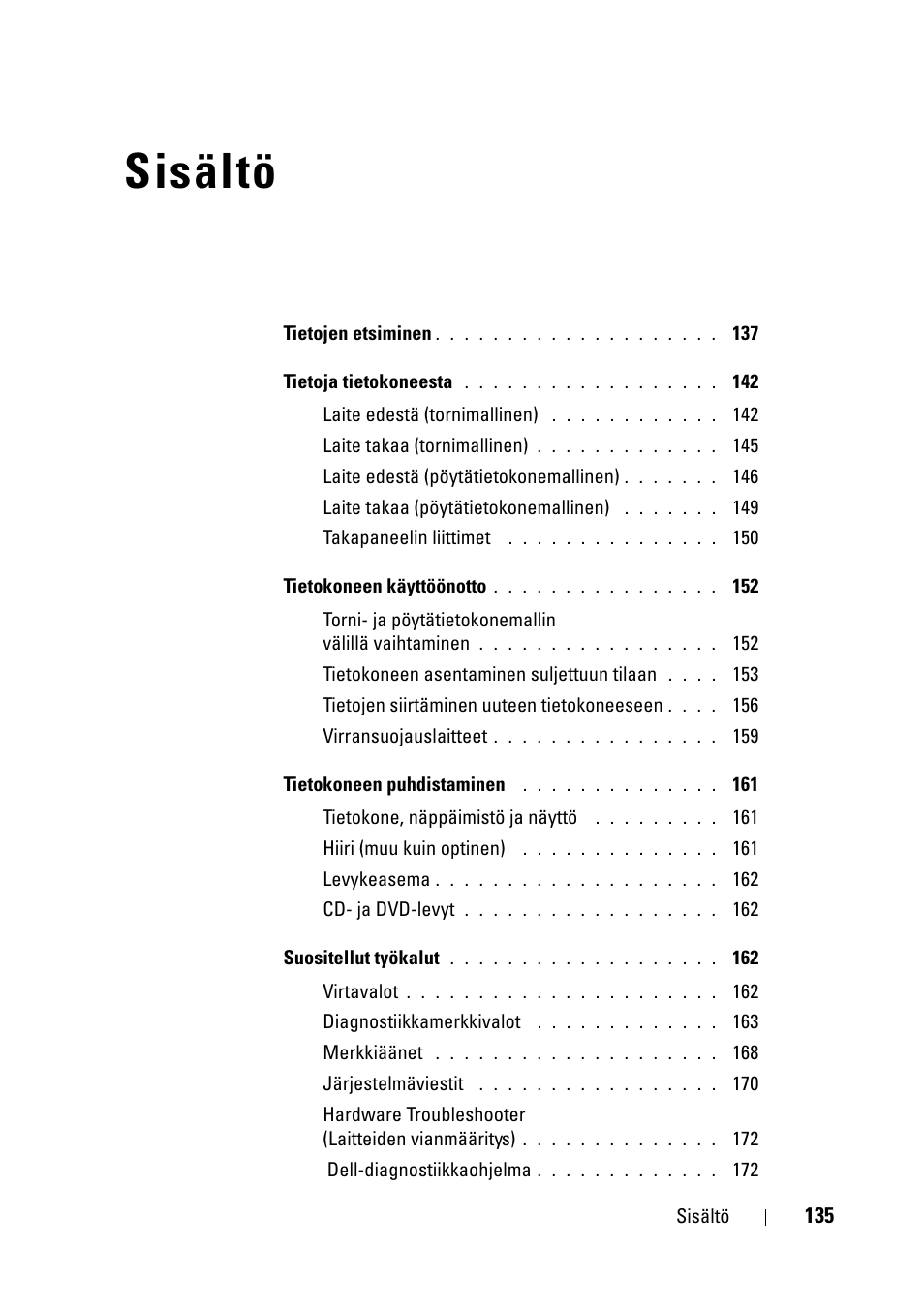 Sisältö | Dell Precision T3400 User Manual | Page 135 / 608