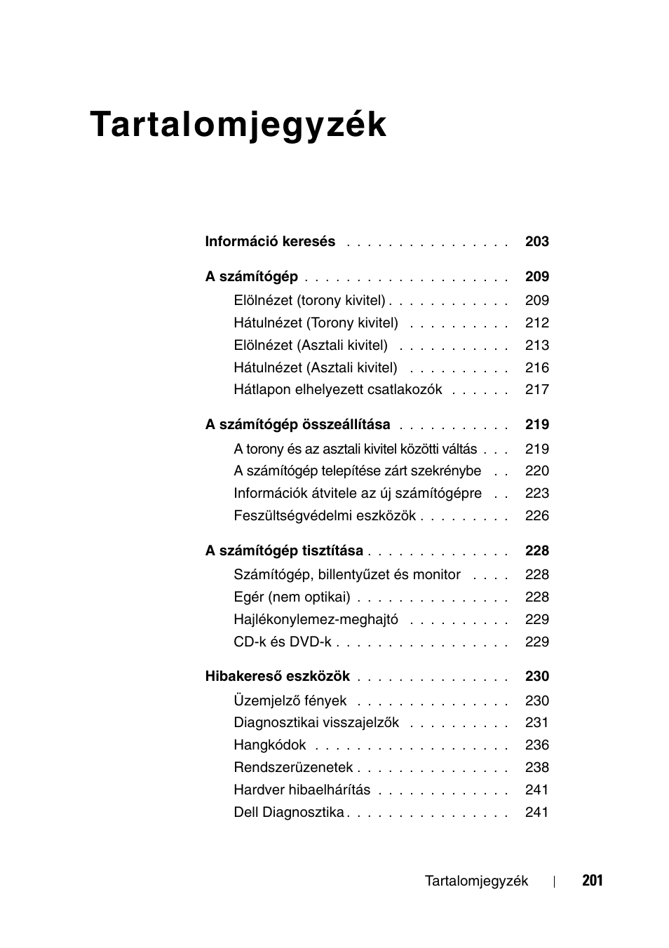 Tartalomjegyzék | Dell Precision T3400 User Manual | Page 201 / 608