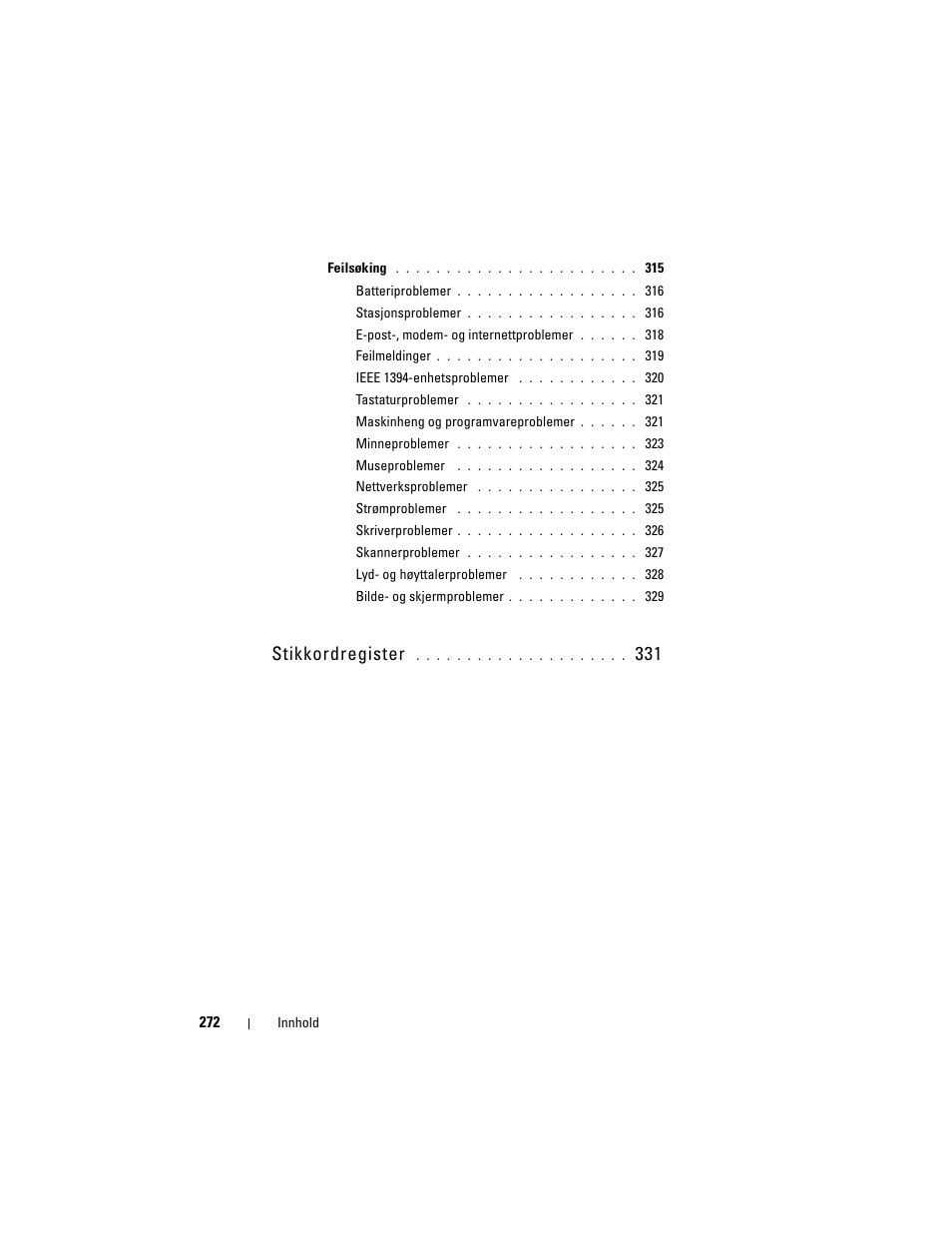 Stikkordregister | Dell Precision T3400 User Manual | Page 272 / 608