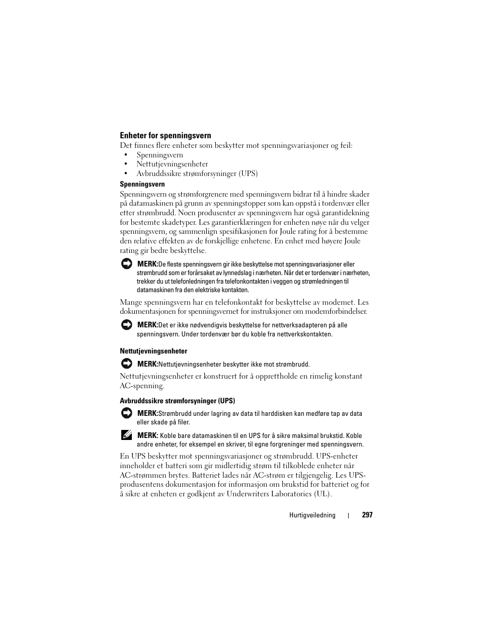 Enheter for spenningsvern | Dell Precision T3400 User Manual | Page 297 / 608