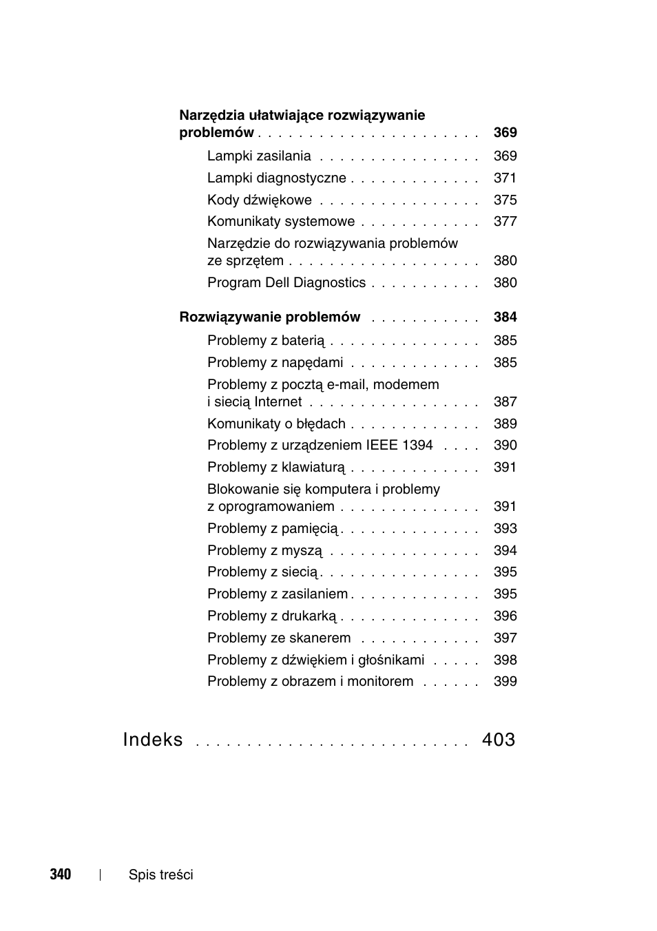 Indeks | Dell Precision T3400 User Manual | Page 340 / 608