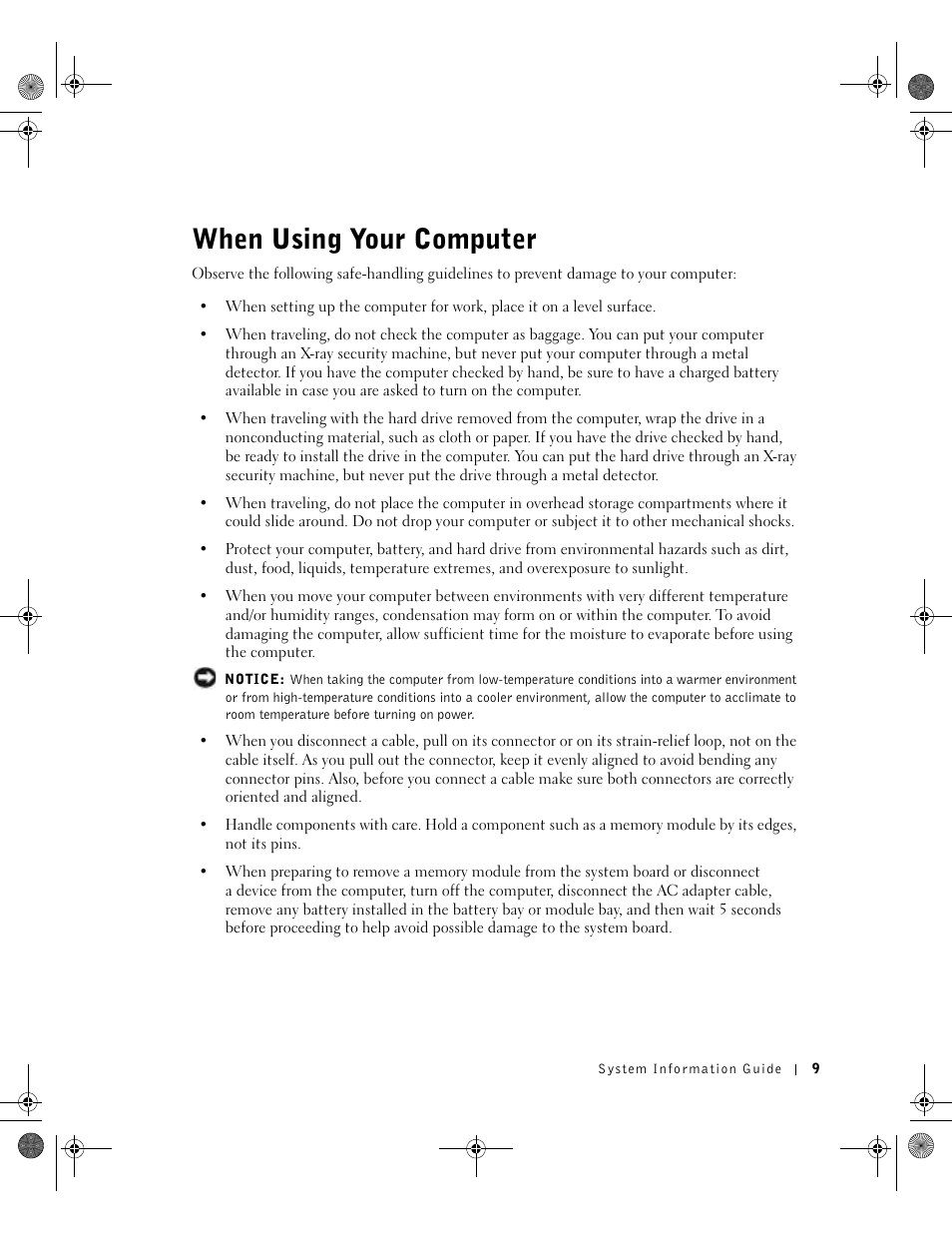 When using your computer | Dell Latitude X300 User Manual | Page 11 / 346