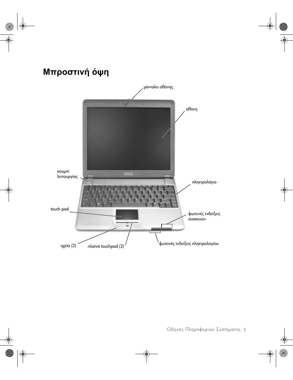 Μπροστινή όψη, Μπροστινή | Dell Latitude X300 User Manual | Page 125 / 346