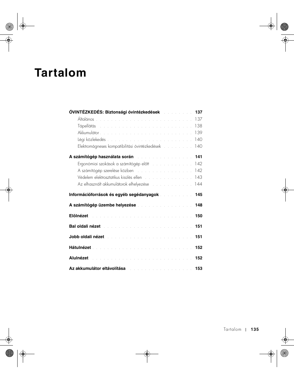 Tartalom | Dell Latitude X300 User Manual | Page 137 / 346