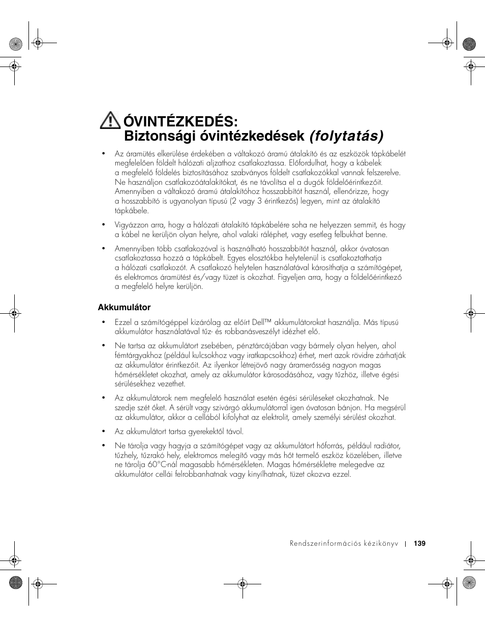 Akkumulátor | Dell Latitude X300 User Manual | Page 141 / 346