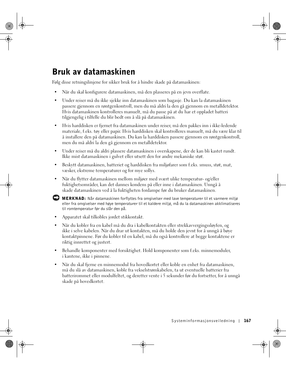 Bruk av datamaskinen | Dell Latitude X300 User Manual | Page 169 / 346