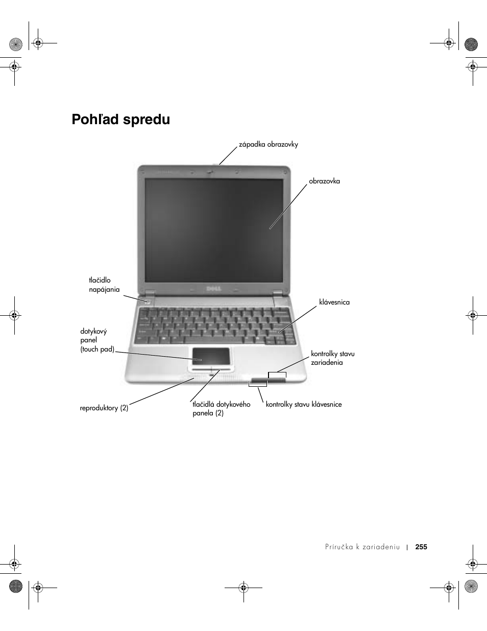 Pohľad spredu | Dell Latitude X300 User Manual | Page 257 / 346