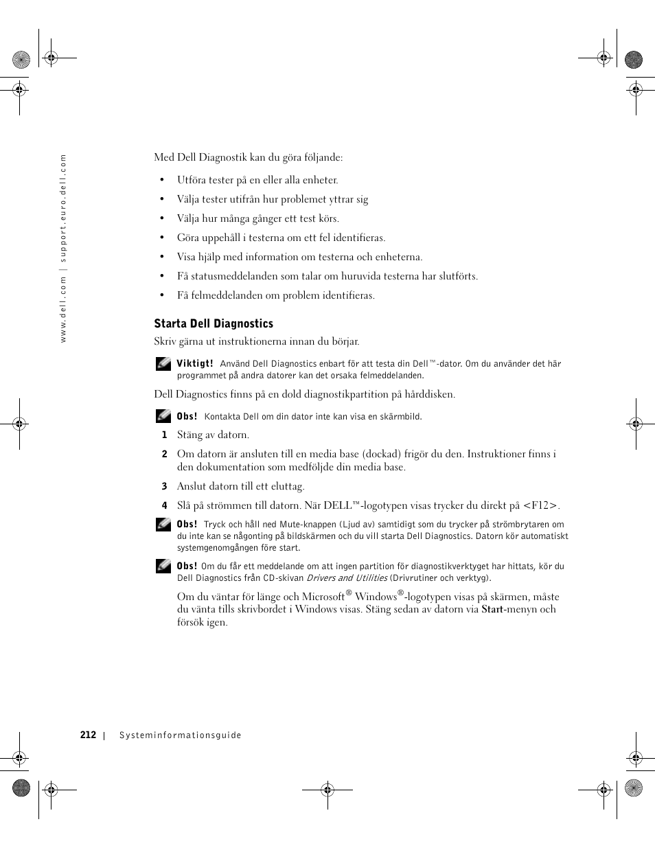 Starta dell diagnostics | Dell Latitude X300 User Manual | Page 314 / 346