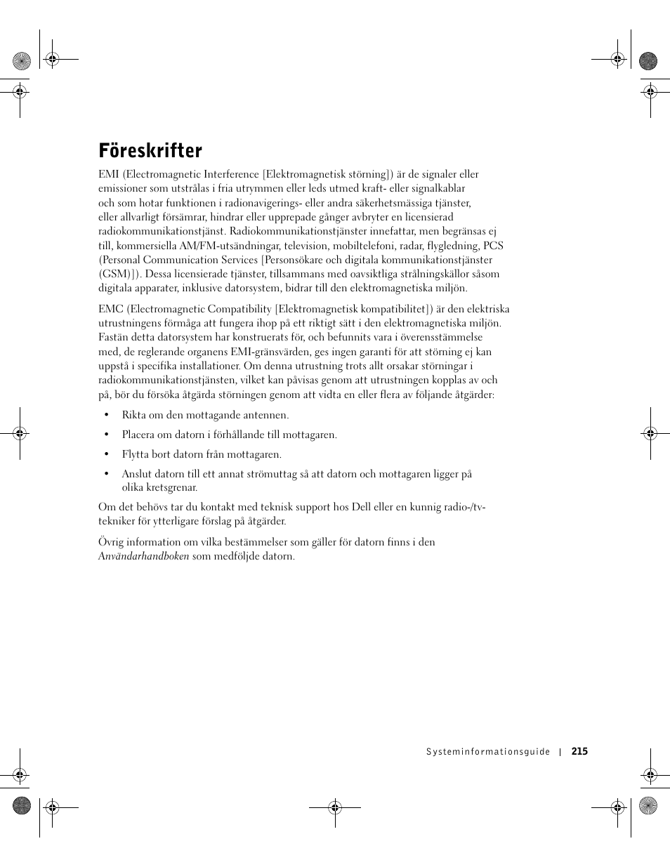 Föreskrifter | Dell Latitude X300 User Manual | Page 317 / 346