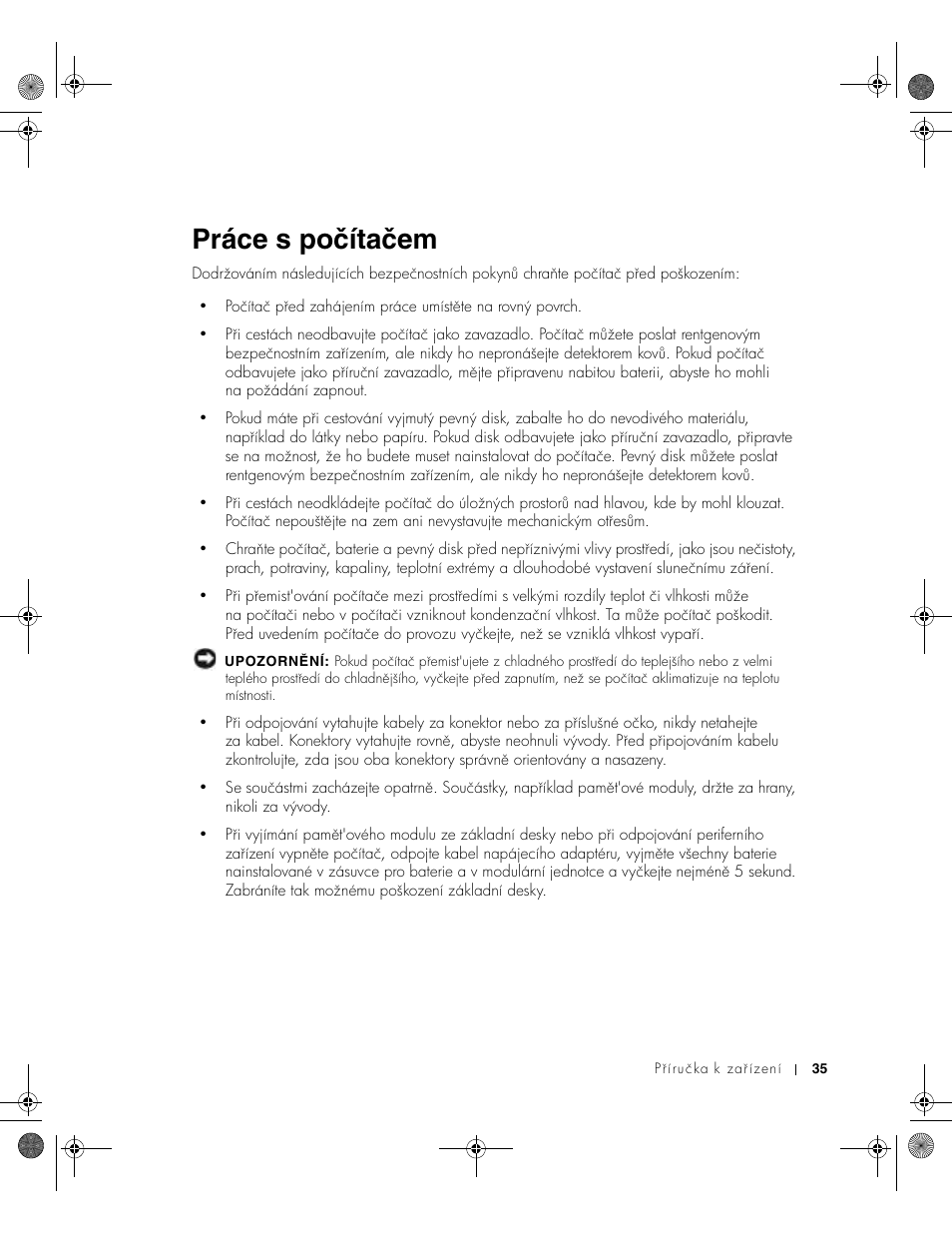 Práce s počítačem | Dell Latitude X300 User Manual | Page 37 / 346