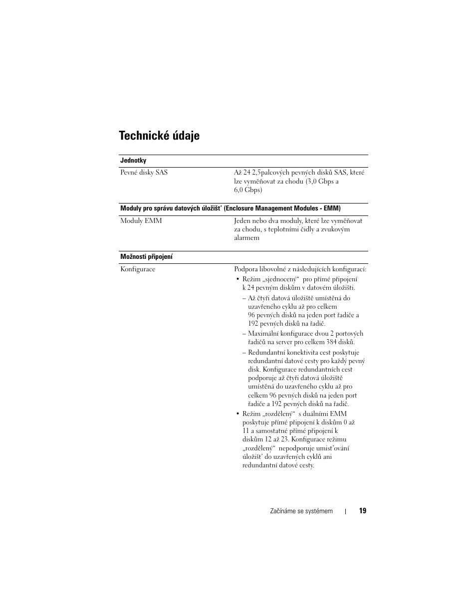 Technické údaje | Dell PowerVault MD1220 User Manual | Page 21 / 122