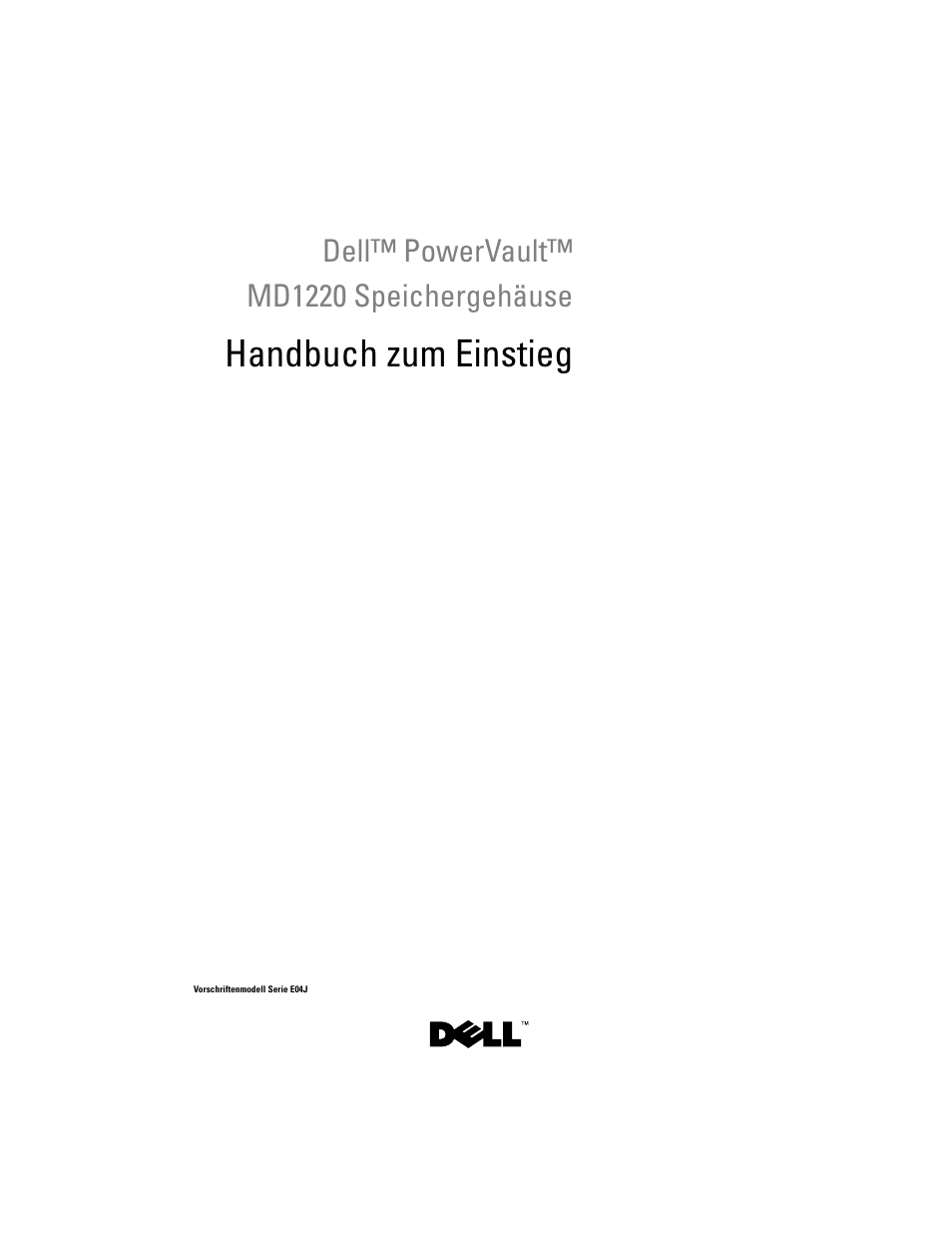 Handbuch zum einstieg, Dell™ powervault™ md1220 speichergehäuse | Dell PowerVault MD1220 User Manual | Page 39 / 122