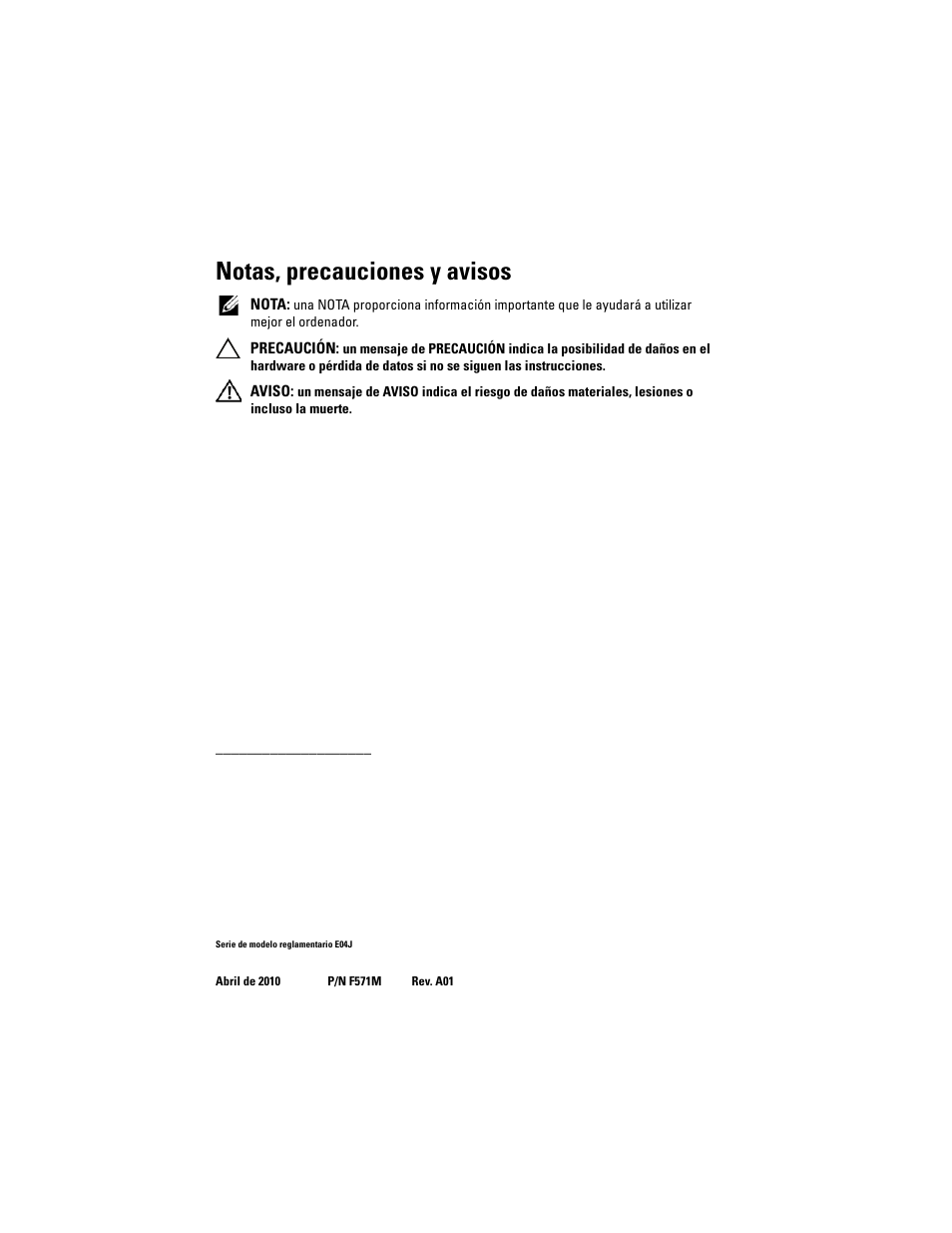 Notas, precauciones y avisos | Dell PowerVault MD1220 User Manual | Page 88 / 122