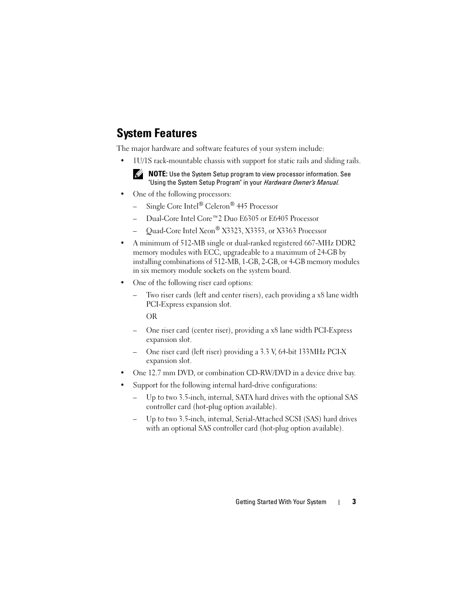 System features | Dell POWEREDGE 300 User Manual | Page 5 / 138