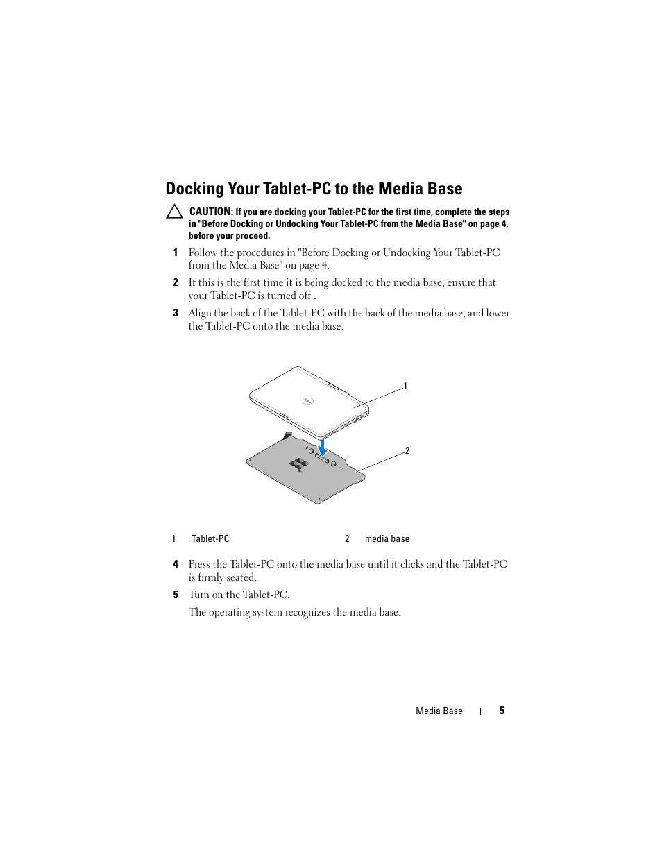 Docking your tablet-pc to the media base | Dell Latitude XT3 User Manual | Page 7 / 108