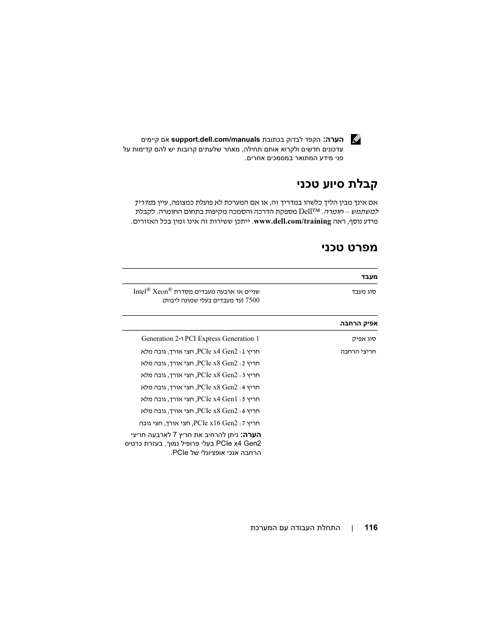 ינכט עויס תלבק, ינכט טרפמ | Dell PowerEdge R910 User Manual | Page 115 / 122