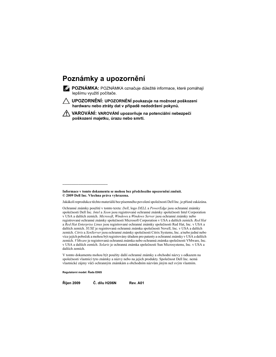 Poznámky a upozornění | Dell PowerEdge R910 User Manual | Page 16 / 122