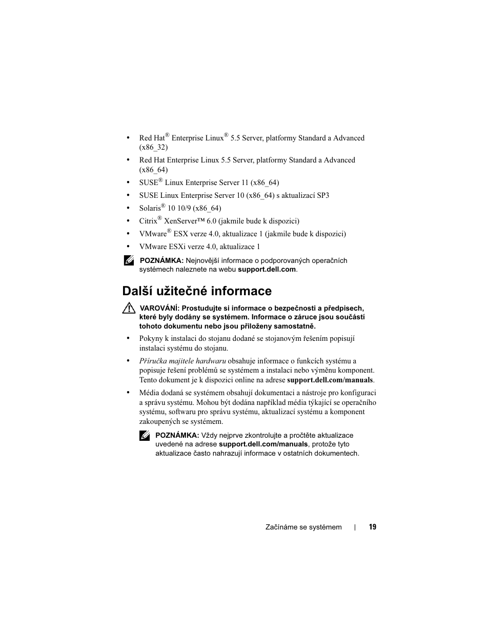 Další užitečné informace | Dell PowerEdge R910 User Manual | Page 21 / 122