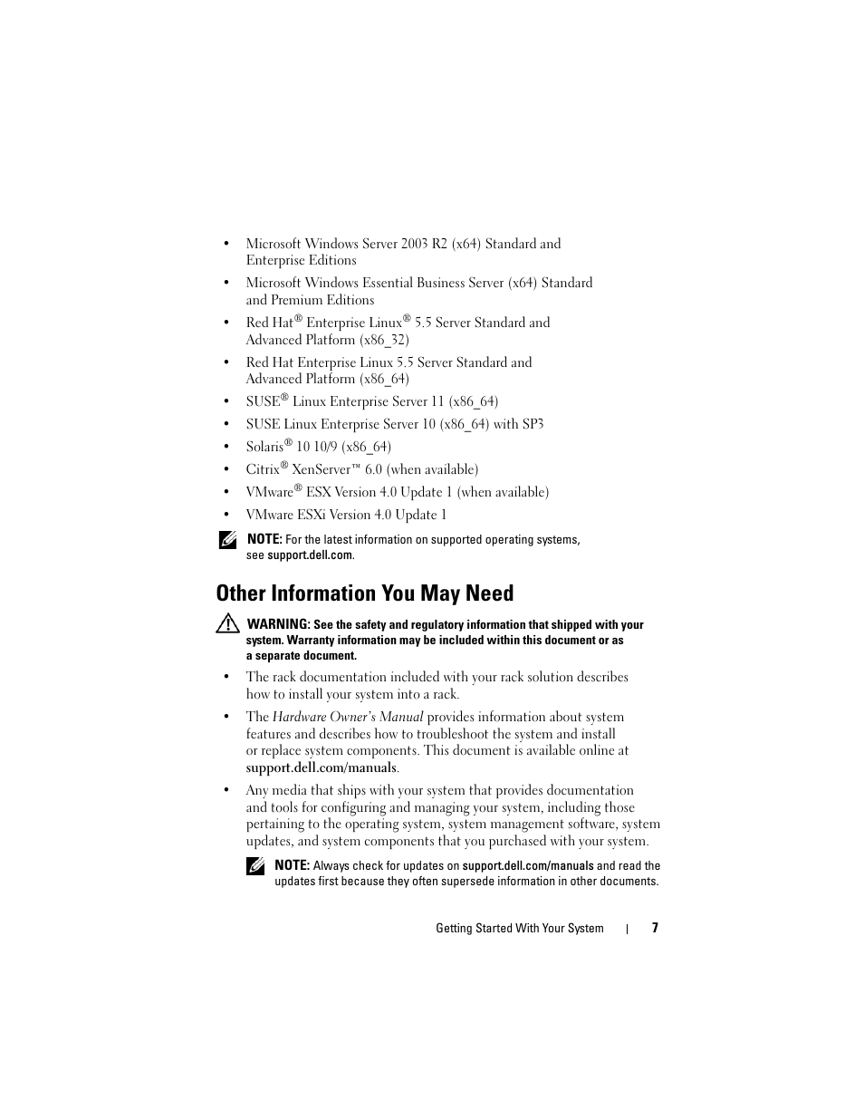 Other information you may need | Dell PowerEdge R910 User Manual | Page 9 / 122