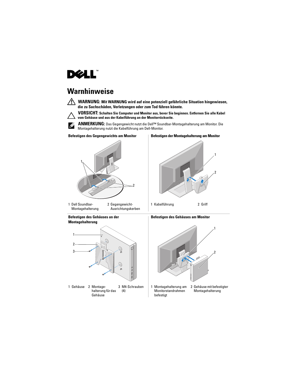 Warnhinweise | Dell OptiPlex FX160 User Manual | Page 9 / 20