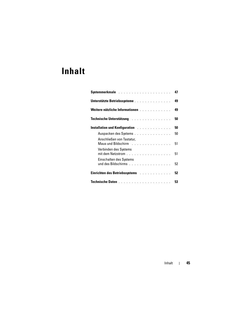 Inhalt | Dell PowerEdge T105 User Manual | Page 47 / 128