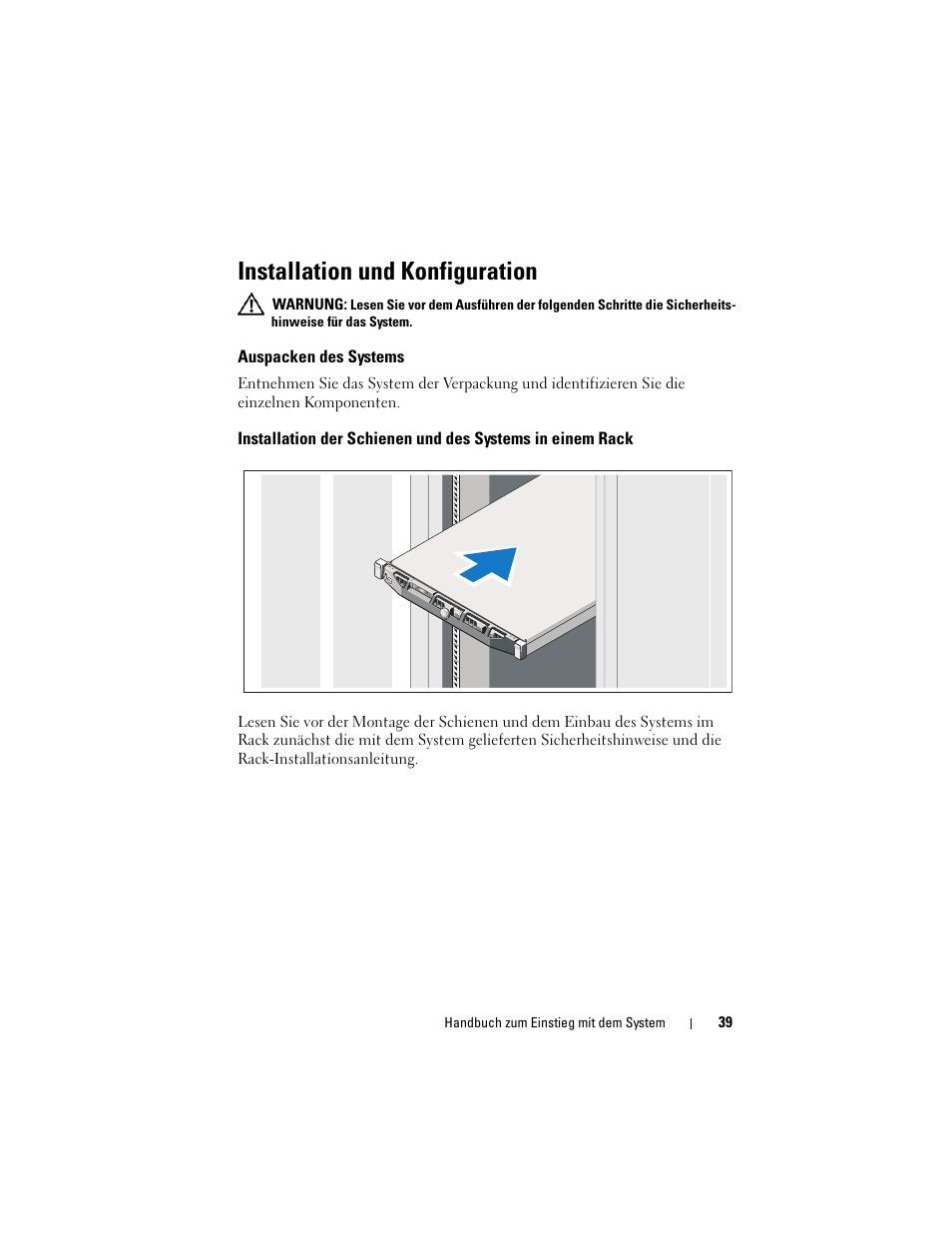 Installation und konfiguration, Auspacken des systems | Dell PowerEdge R415 User Manual | Page 41 / 130