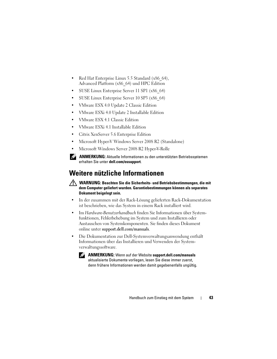 Weitere nützliche informationen | Dell PowerEdge R415 User Manual | Page 45 / 130