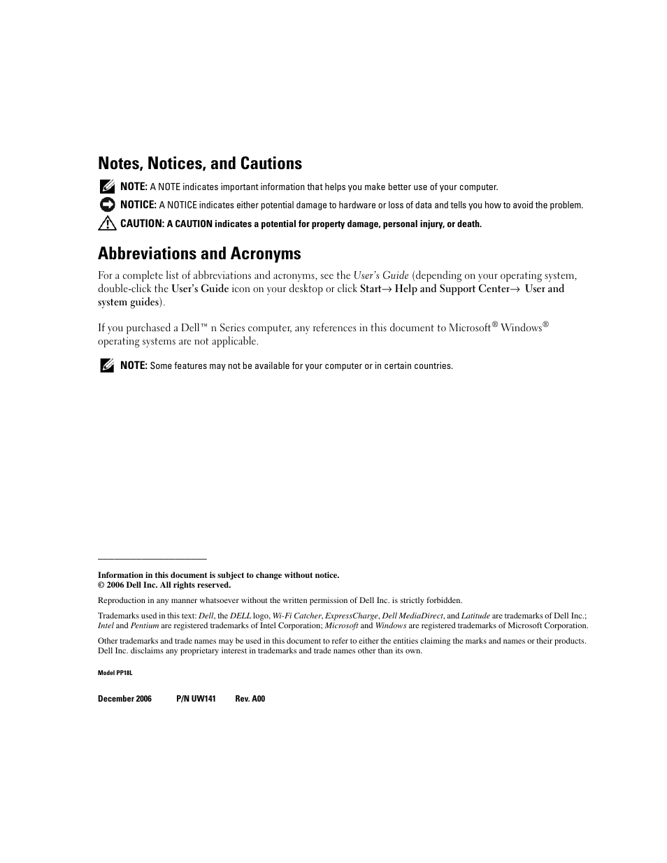 Abbreviations and acronyms | Dell Latitude D620 ATG User Manual | Page 2 / 144