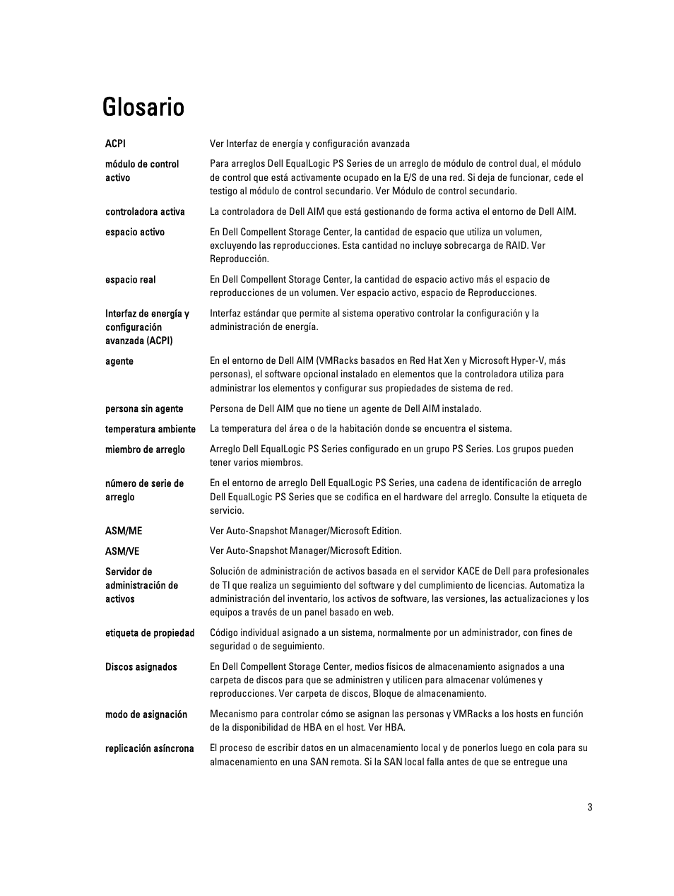 Glosario | Dell PowerEdge C5125 User Manual | Page 43 / 151