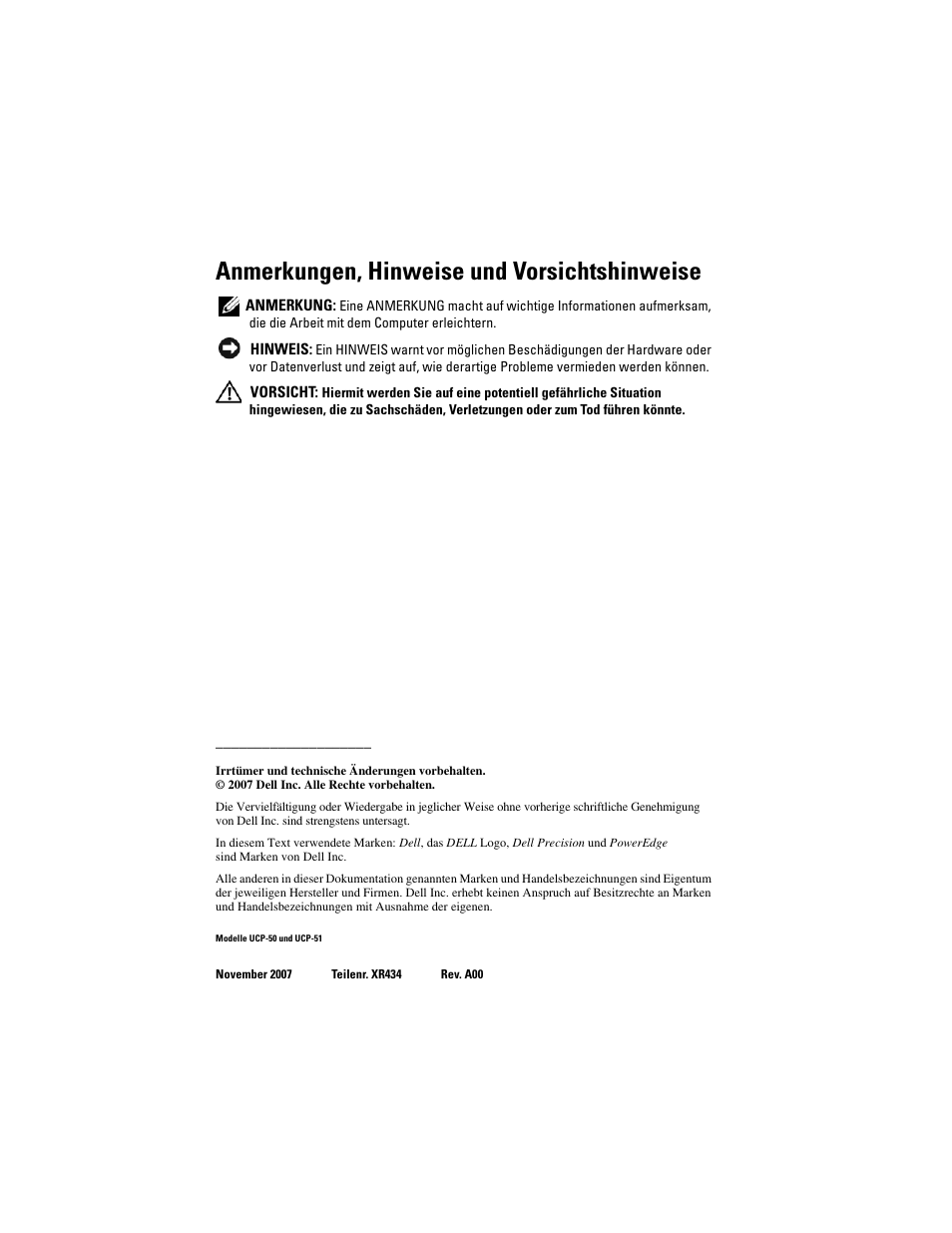 Anmerkungen, hinweise und vorsichtshinweise | Dell PowerEdge RAID Controller 6E User Manual | Page 54 / 120