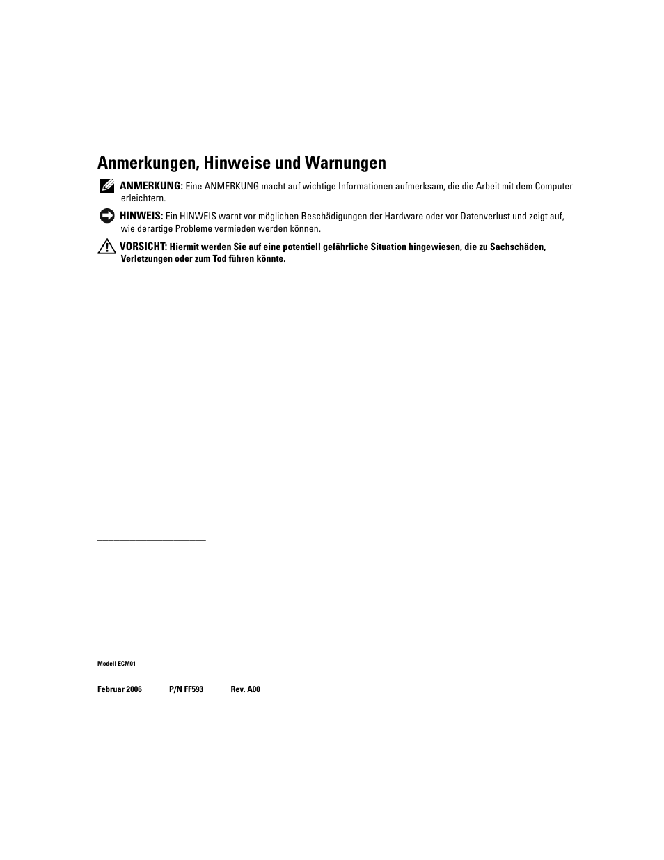 Anmerkungen, hinweise und warnungen | Dell PowerEdge 1900 User Manual | Page 40 / 110