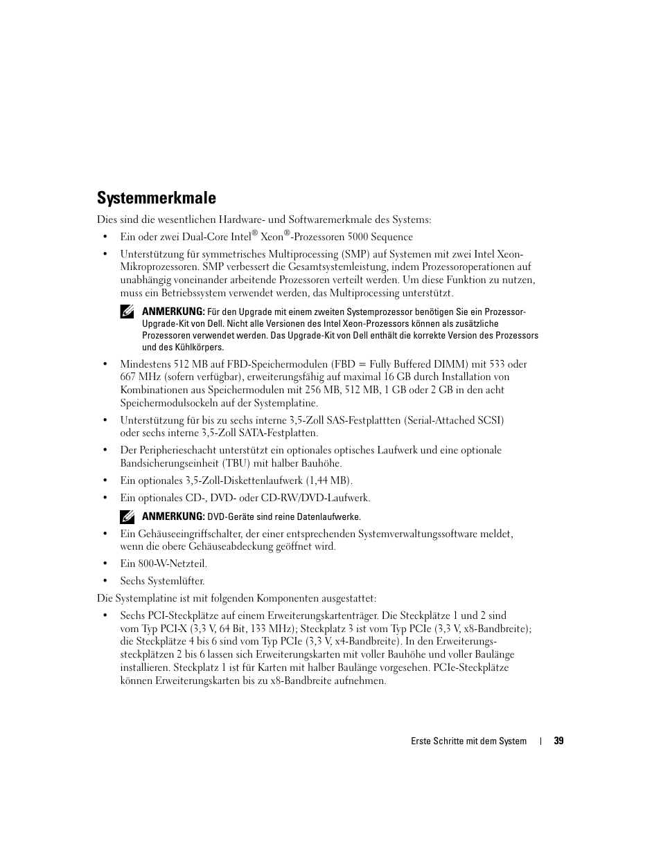 Systemmerkmale | Dell PowerEdge 1900 User Manual | Page 41 / 110