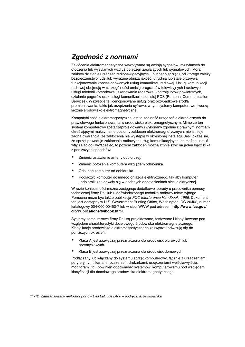 Zgodność z normami | Dell Latitude L400 User Manual | Page 157 / 225