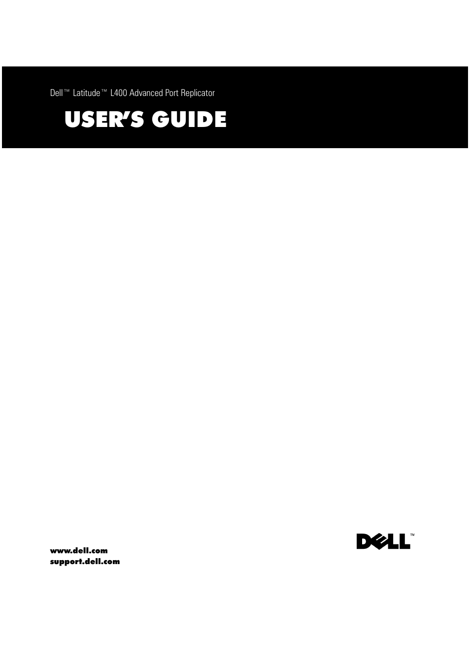 User’s guide | Dell Latitude L400 User Manual | Page 2 / 225