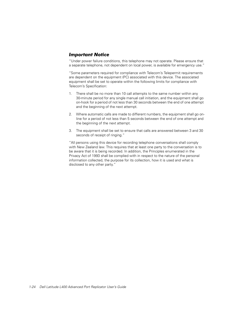 Important notice | Dell Latitude L400 User Manual | Page 25 / 225
