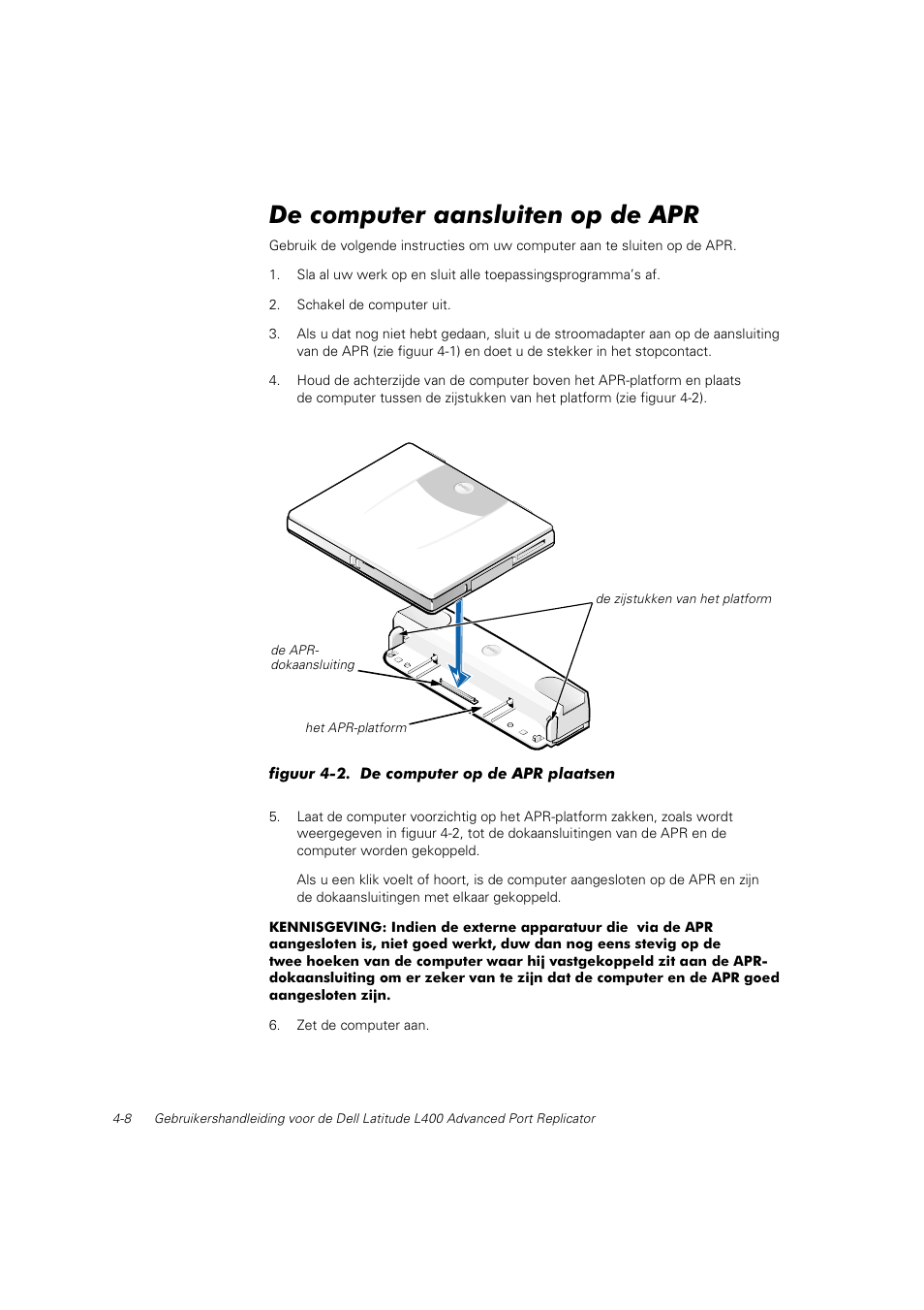 De computer aansluiten op de apr | Dell Latitude L400 User Manual | Page 57 / 225