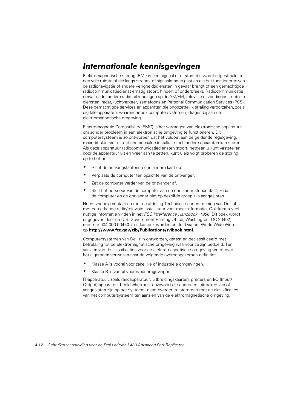 Internationale kennisgevingen | Dell Latitude L400 User Manual | Page 61 / 225