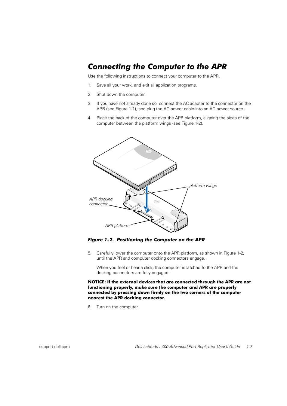 Connecting the computer to the apr | Dell Latitude L400 User Manual | Page 8 / 225