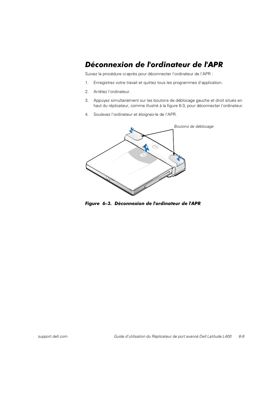 Déconnexion de l'ordinateur de l'apr | Dell Latitude L400 User Manual | Page 84 / 225