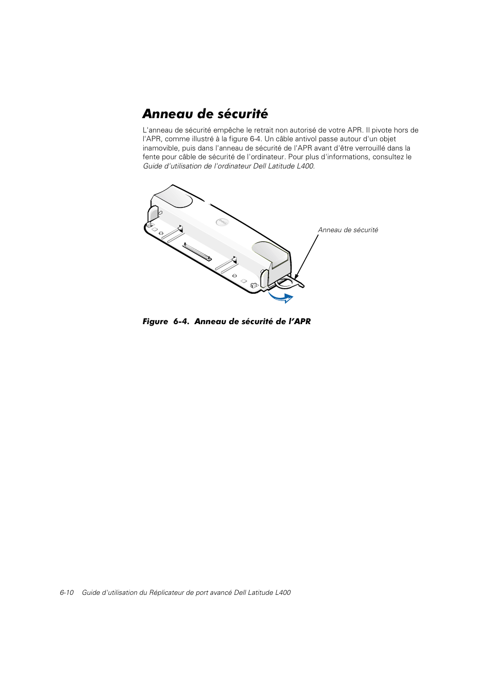Anneau de sécurité | Dell Latitude L400 User Manual | Page 85 / 225