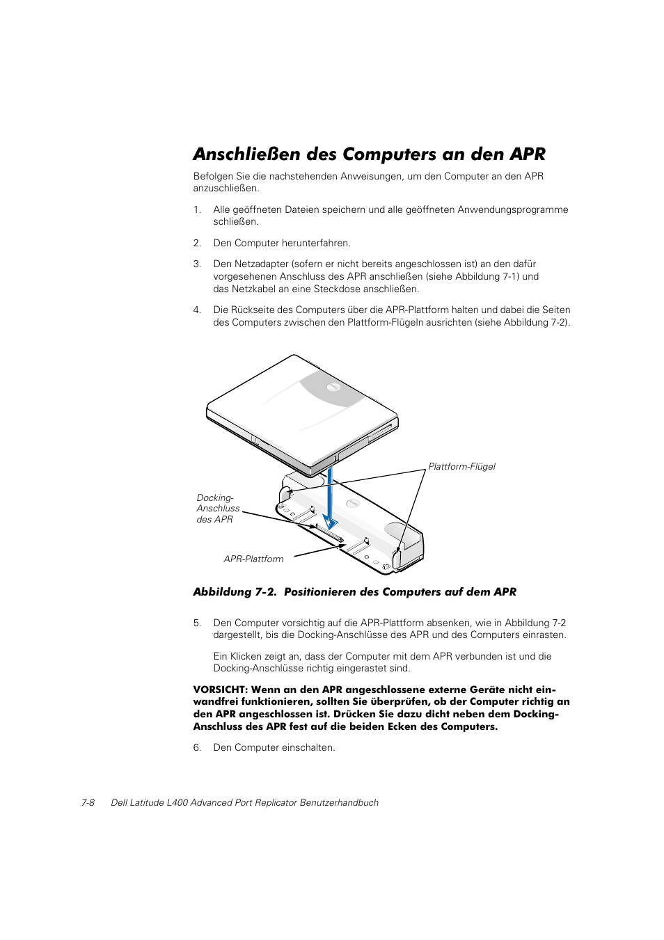 Anschließen des computers an den apr | Dell Latitude L400 User Manual | Page 97 / 225