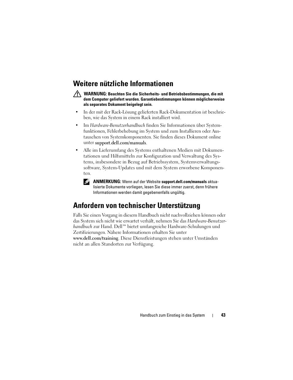 Weitere nützliche informationen, Anfordern von technischer unterstützung | Dell PowerVault DL2200 CommVault User Manual | Page 45 / 124