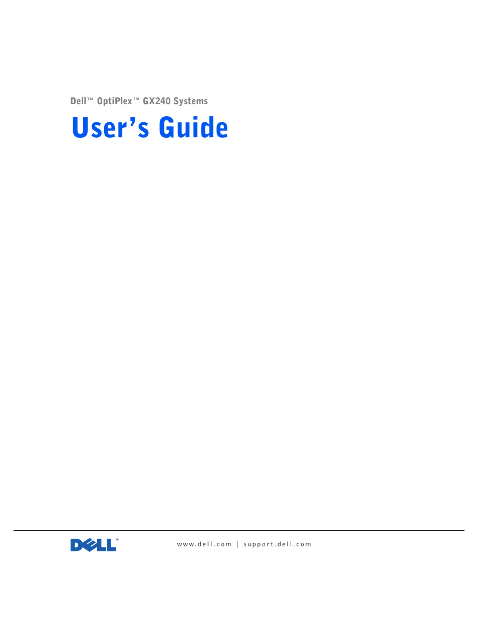 Dell OptiPlex GX240 User Manual | 298 pages