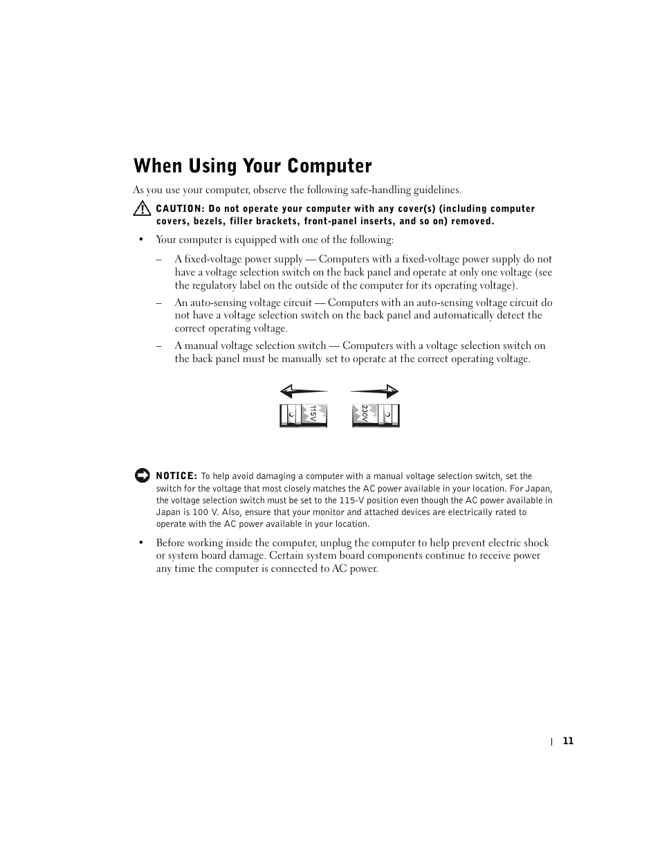When using your computer | Dell OptiPlex GX240 User Manual | Page 13 / 298